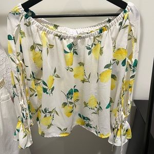 Lush off-the-shoulder lemon top